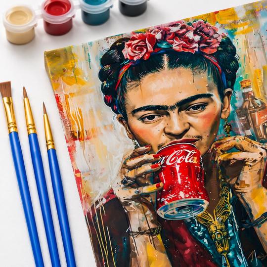 Paint by Numbers with Frame - Frida Coca-Cola 40x50 cm, photo 5