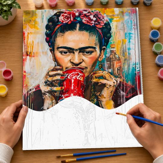 Paint by Numbers with Frame - Frida Coca-Cola 40x50 cm, photo 6
