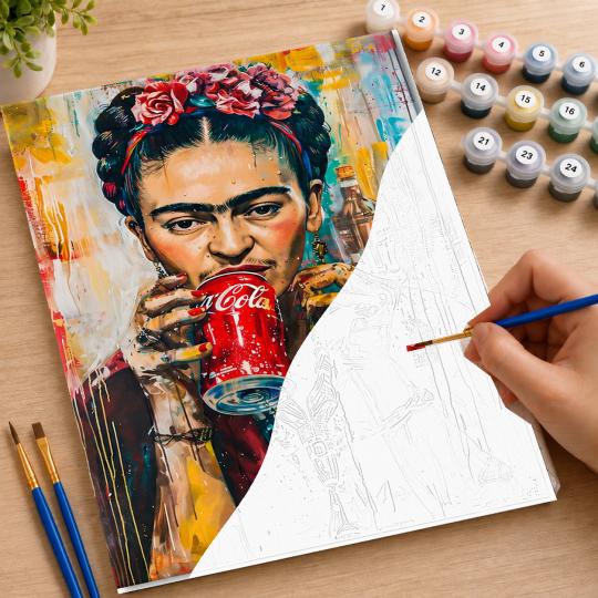 Paint by Numbers with Frame - Frida Coca-Cola 40x50 cm, photo 7