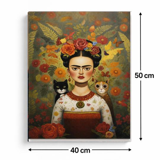 MALOWANIE PO NUMERACH Z RAMĄ Obrazy do malowania - Frida Koty 40x50 cm, zdjęcie 3