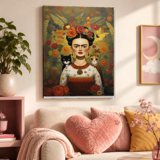 MALOWANIE PO NUMERACH Z RAMĄ Obrazy do malowania - Frida Koty 40x50 cm, zdjęcie 9