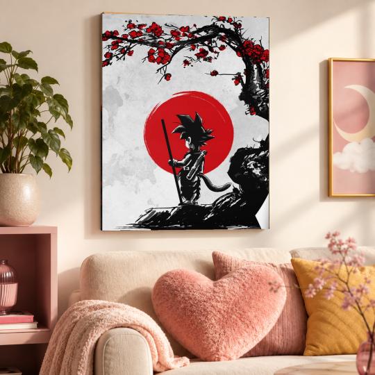 Paint by Numbers - Goku and the Red Moon 40x50 cm, photo 9