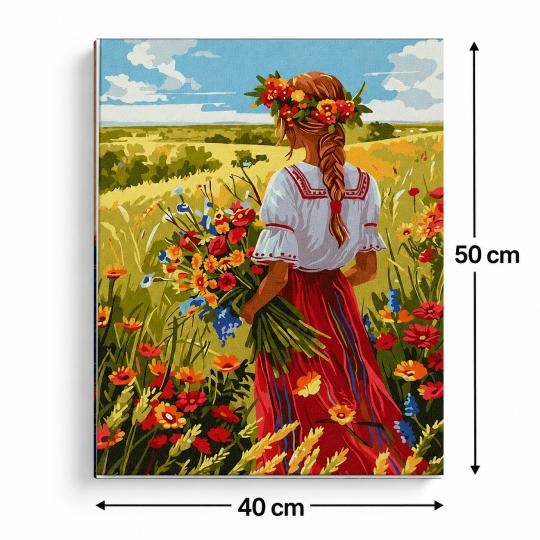 MALOWANIE PO NUMERACH Z RAMĄ Obrazy do malowania - Dziewczyna Żniw 40x50 cm, zdjęcie 3