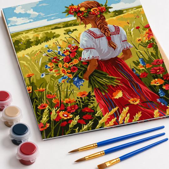 MALOWANIE PO NUMERACH Z RAMĄ Obrazy do malowania - Dziewczyna Żniw 40x50 cm, zdjęcie 4