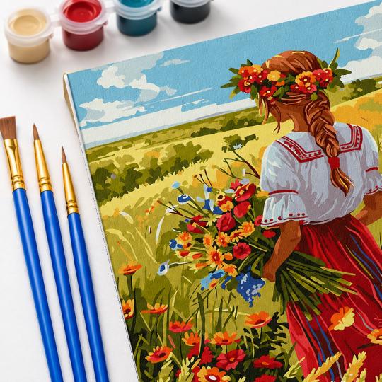 MALOWANIE PO NUMERACH Z RAMĄ Obrazy do malowania - Dziewczyna Żniw 40x50 cm, zdjęcie 5