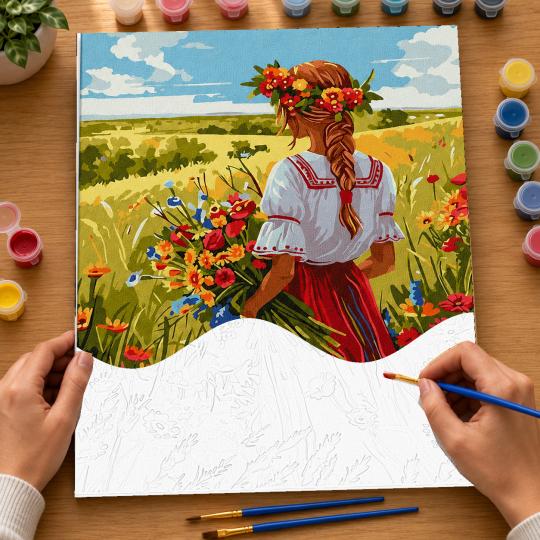MALOWANIE PO NUMERACH Z RAMĄ Obrazy do malowania - Dziewczyna Żniw 40x50 cm, zdjęcie 6