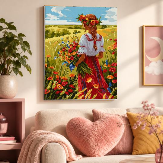 MALOWANIE PO NUMERACH Z RAMĄ Obrazy do malowania - Dziewczyna Żniw 40x50 cm, zdjęcie 9