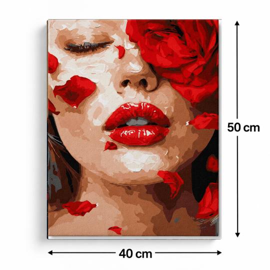 Paint by Numbers with Frame - Rose Petals 40x50 cm, photo 3