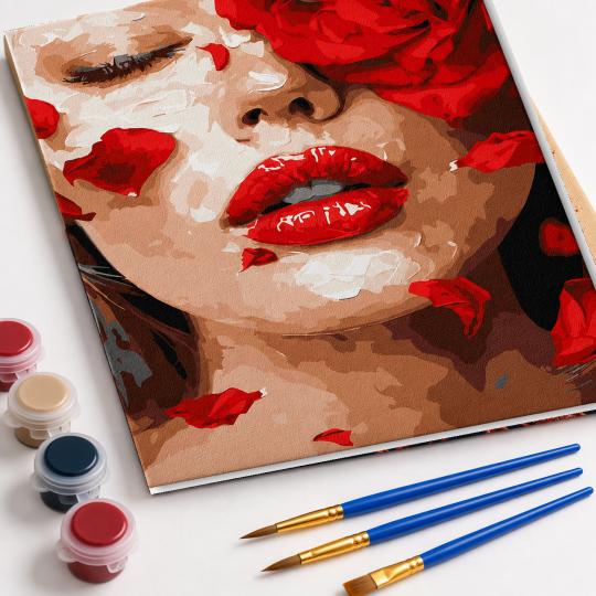 Paint by Numbers with Frame - Rose Petals 40x50 cm, photo 4