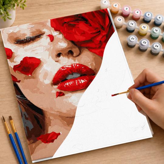 Paint by Numbers with Frame - Rose Petals 40x50 cm, photo 7