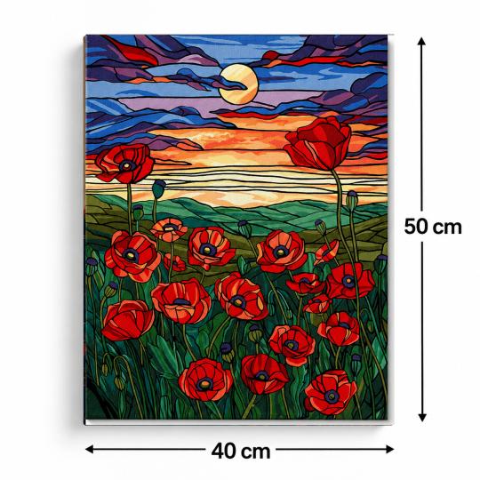 Paint by Numbers with Frame - Poppies 40x50 cm, photo 3