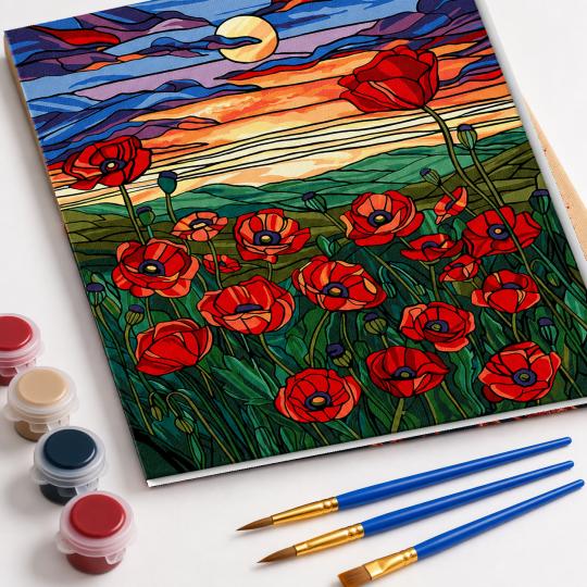 Paint by Numbers with Frame - Poppies 40x50 cm, photo 4