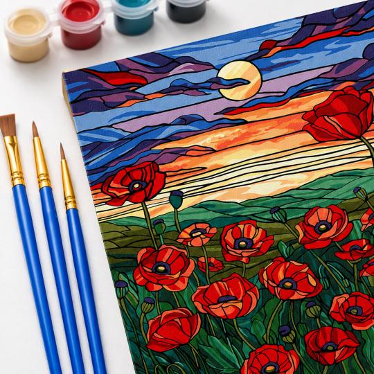 Paint by Numbers with Frame - Poppies 40x50 cm, photo 5