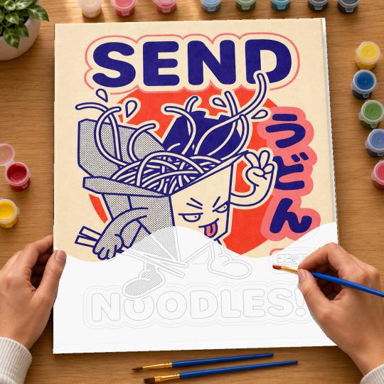 Paint by Numbers with Frame - Send Noodles 40x50 cm, photo 6