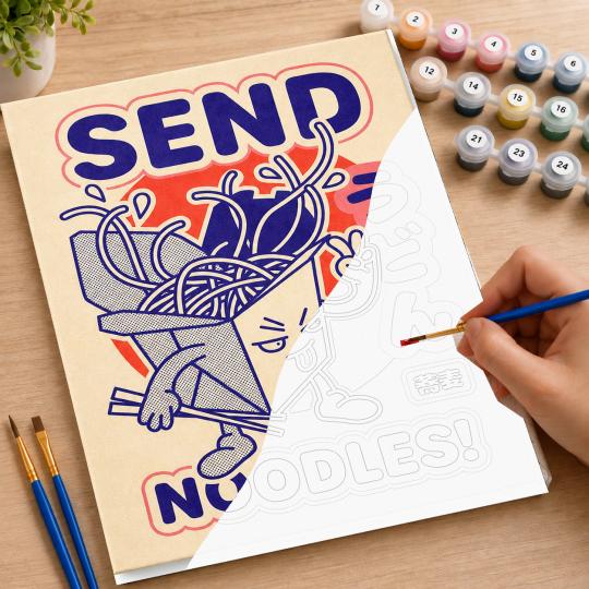Paint by Numbers with Frame - Send Noodles 40x50 cm, photo 7