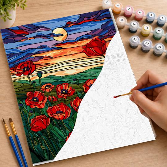 Paint by Numbers with Frame - Poppies 40x50 cm, photo 7