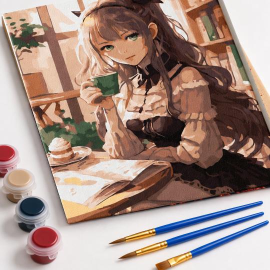 Paint by Numbers with Frame - Chibi Girl 40x50 cm, photo 4