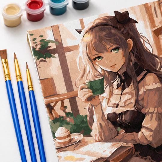Paint by Numbers with Frame - Chibi Girl 40x50 cm, photo 5