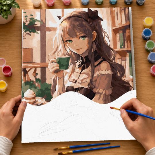 Paint by Numbers with Frame - Chibi Girl 40x50 cm, photo 6