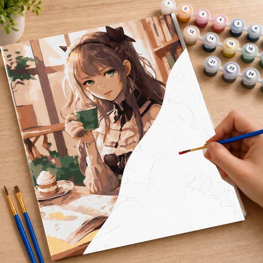Paint by Numbers with Frame - Chibi Girl 40x50 cm, photo 7