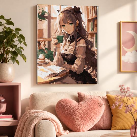 Paint by Numbers with Frame - Chibi Girl 40x50 cm, photo 9