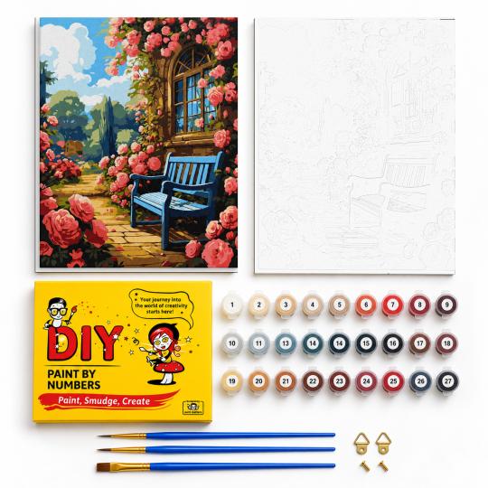 Paint by Numbers with Frame - Flower Garden 40x50 cm, photo 2