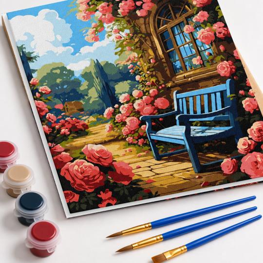 Paint by Numbers with Frame - Flower Garden 40x50 cm, photo 4