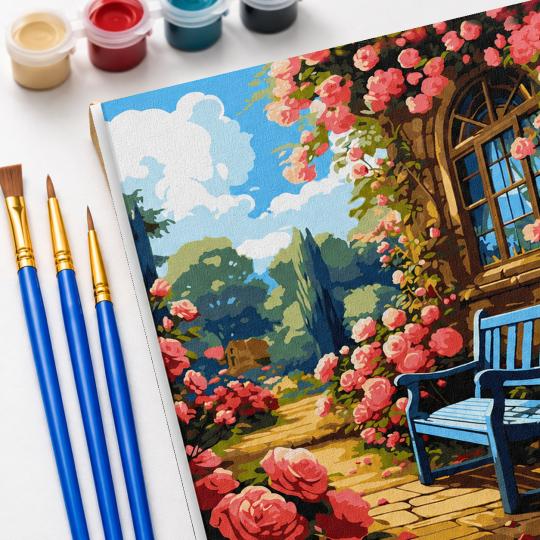 Paint by Numbers with Frame - Flower Garden 40x50 cm, photo 5