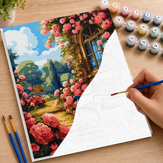 Paint by Numbers with Frame - Flower Garden 40x50 cm, photo 7