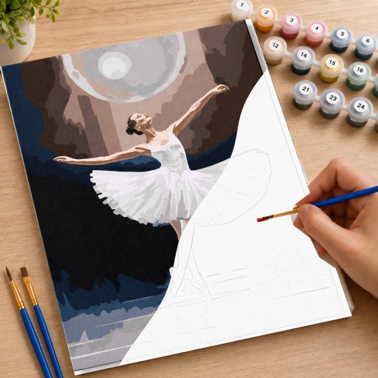 MALOWANIE PO NUMERACH Z RAMĄ Obrazy do malowania - Biały Łabędź 40x50 cm, zdjęcie 7