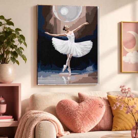 MALOWANIE PO NUMERACH Z RAMĄ Obrazy do malowania - Biały Łabędź 40x50 cm, zdjęcie 9