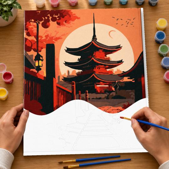 Paint by Numbers with Frame - Asian Landscape 40x50 cm, photo 6
