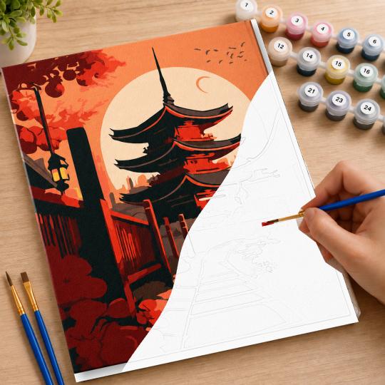 Paint by Numbers with Frame - Asian Landscape 40x50 cm, photo 7