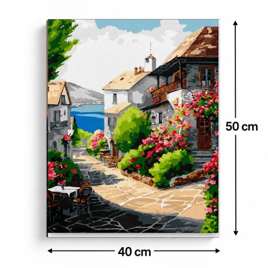 Paint by Numbers with Frame - Seaside Town 40x50cm, photo 3
