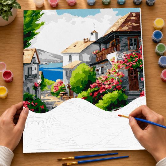 Paint by Numbers with Frame - Seaside Town 40x50cm, photo 6