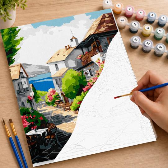 Paint by Numbers with Frame - Seaside Town 40x50cm, photo 7