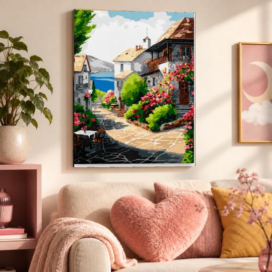 Paint by Numbers with Frame - Seaside Town 40x50cm, photo 9