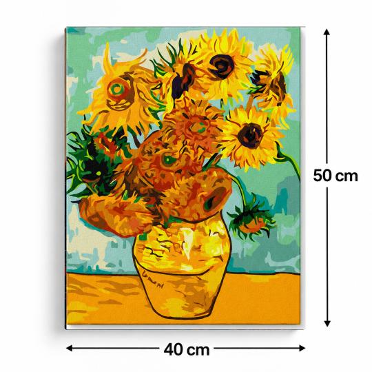 MALOWANIE PO NUMERACH Z RAMĄ Obrazy do malowania-Gogh Słoneczniki 40x50 cm, zdjęcie 3