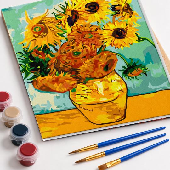 MALOWANIE PO NUMERACH Z RAMĄ Obrazy do malowania-Gogh Słoneczniki 40x50 cm, zdjęcie 4