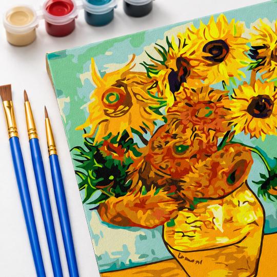 MALOWANIE PO NUMERACH Z RAMĄ Obrazy do malowania-Gogh Słoneczniki 40x50 cm, zdjęcie 5