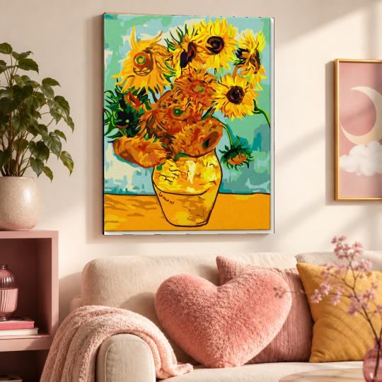 MALOWANIE PO NUMERACH Z RAMĄ Obrazy do malowania-Gogh Słoneczniki 40x50 cm, zdjęcie 9