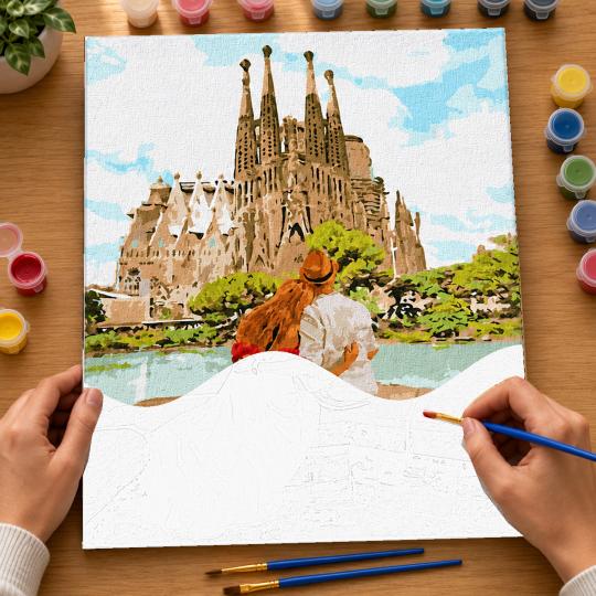 MALOWANIE PO NUMERACH Z RAMĄ Obrazy do malowania - Sagrada Chwile 40x50 cm, zdjęcie 6