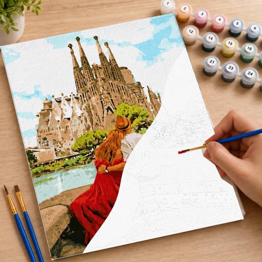 MALOWANIE PO NUMERACH Z RAMĄ Obrazy do malowania - Sagrada Chwile 40x50 cm, zdjęcie 7