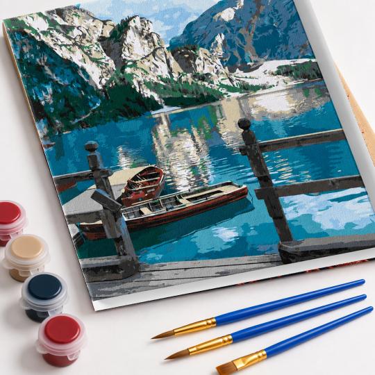 MALOWANIE PO NUMERACH Z RAMĄ Obrazy do malowania - Górski Widok 40x50 cm, zdjęcie 4