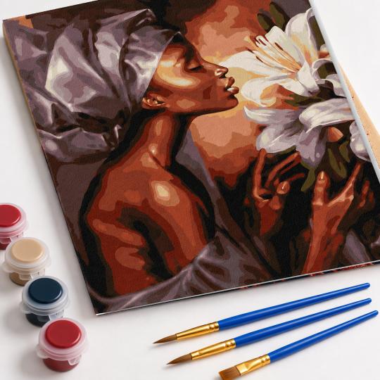 Paint by Numbers with Frame - Lady with a Lily 40x50 cm, photo 4
