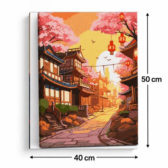 MALOWANIE PO NUMERACH Z RAMĄ Obrazy do malowania - Japońska Ulica 40x50 cm, zdjęcie 3