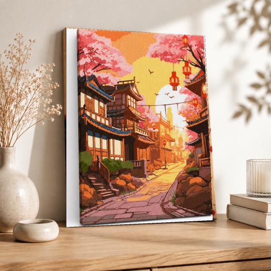 MALOWANIE PO NUMERACH Z RAMĄ Obrazy do malowania - Japońska Ulica 40x50 cm, zdjęcie 8