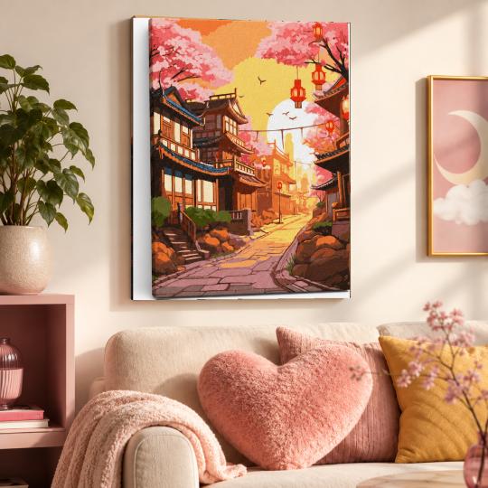 MALOWANIE PO NUMERACH Z RAMĄ Obrazy do malowania - Japońska Ulica 40x50 cm, zdjęcie 9