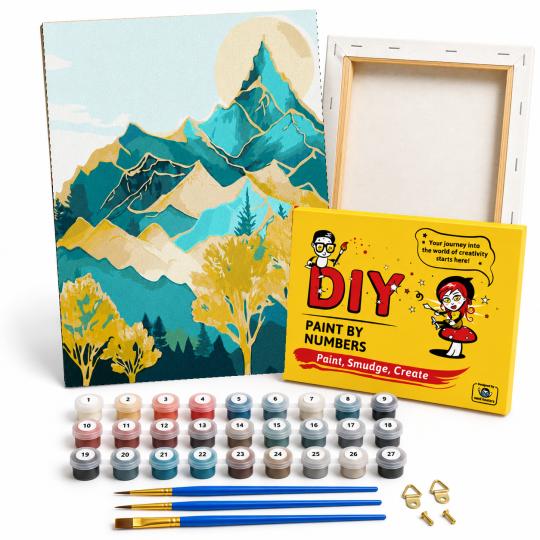 Paint by Numbers with Frame - Mountain Peaks 40x50 cm