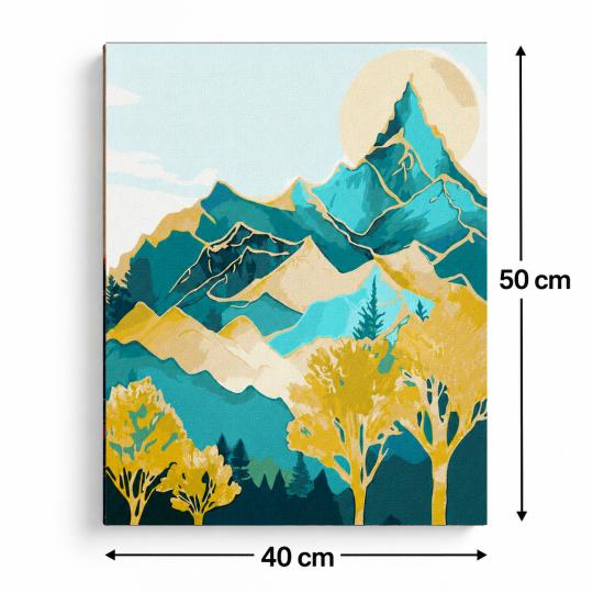Paint by Numbers with Frame - Mountain Peaks 40x50 cm, photo 3